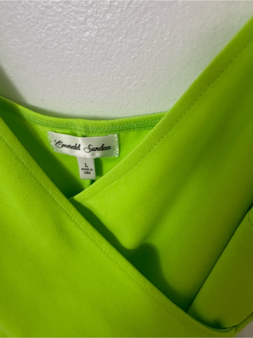 Emerald Sundae Lime Green Wrap-Style Top